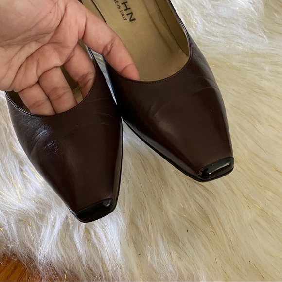 St. John Brown Patent Leather Kitten Heels Size 9 - Picture 8 of 10